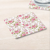 Prachtige grafische vormgeving van rozen kartonnen onderzetters (Schuin)