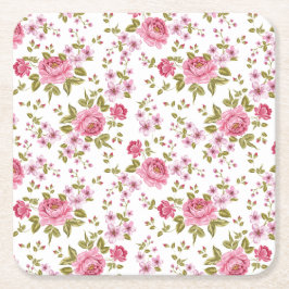 Prachtige grafische vormgeving van rozen kartonnen onderzetters