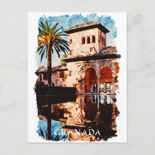 Prachtige Granada Spanje Alhambra Reizen Briefkaart (Voorkant)