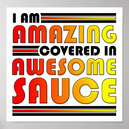 Prachtige Grappige Poster met Awesome Saus (Voorkant)