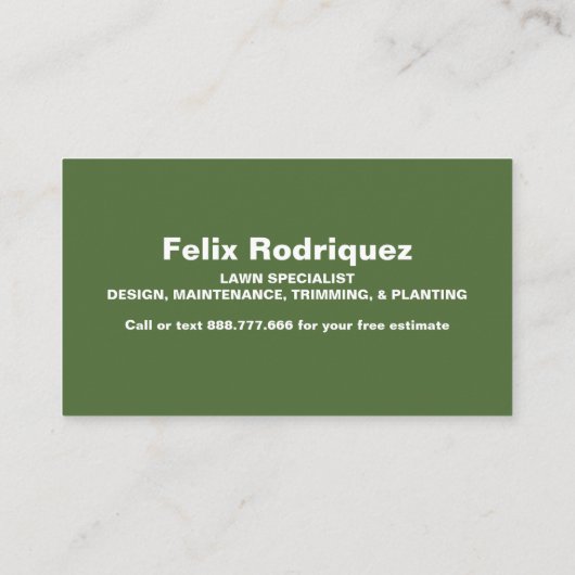 Prachtige grasfoto Landscaping II Visitekaartje (Achterkant)