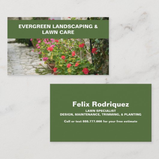 Prachtige grasfoto Landscaping II Visitekaartje (Voorkant / Achterkant)