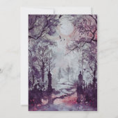 Prachtige Graveyard Trees Halloween Party Kaart (Achterkant)