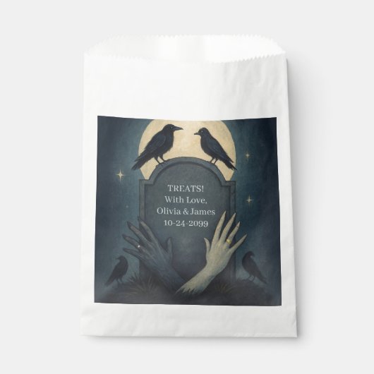 Prachtige Graveyard Zombie Romance bruiloft Bedankzakje (Voorkant)