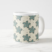 Prachtige Gray Floral Grote Koffiekop (Voorkant rechts)
