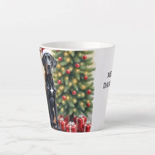 Prachtige Great Dane Kerstmis Latte Mok (Voorkant)