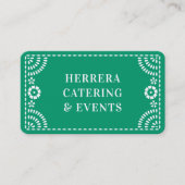 Prachtige  Green Papel Picado Lijst Catering Visitekaartje (Voorkant)