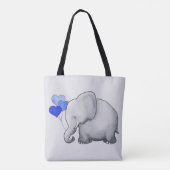 Prachtige grijze Baby olifant met blauwe ballonnen Tote Bag (Achterkant)