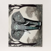 Prachtige grijze mooie olifant lopen legpuzzel (Verticaal)