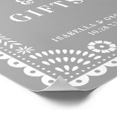 Prachtige grijze papel Picado Weddenschappen Poster (Hoek)