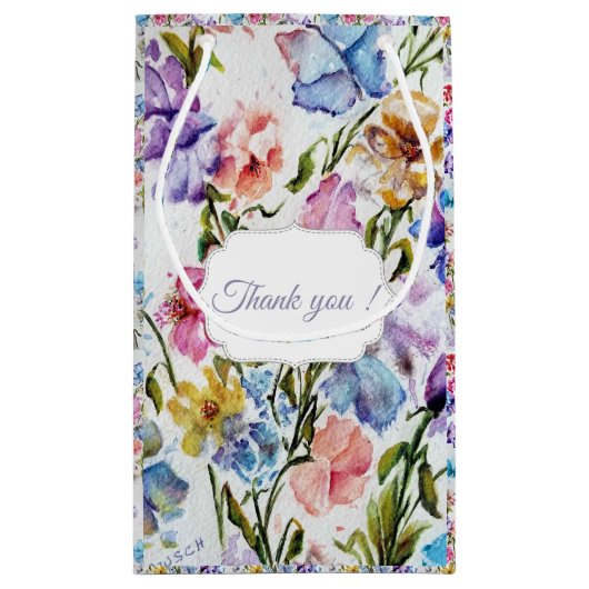 Prachtige grillige bloem klein cadeauzakje (Achterkant)