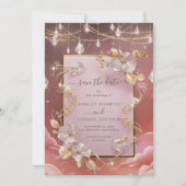 Prachtige grillige wolken en sterren redden de dat kaart (Voorkant)