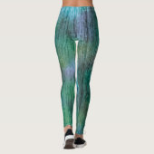 Prachtige groene blauwe regenboogtextuur Boho-kleu Leggings (Achterkant)