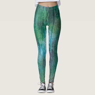 Prachtige groene blauwe regenboogtextuur Boho-kleu Leggings