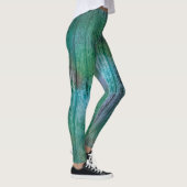 Prachtige groene blauwe regenboogtextuur Boho-kleu Leggings (Rechts)