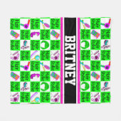 PRACHTIGE GROENE HAAR STYLISY FLEECE DEKEN (Voorkant (Horizontaal))