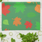 Prachtige groene herfstbladeren theedoek (Gevouwen)