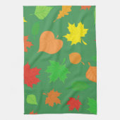 Prachtige groene herfstbladeren theedoek (Verticaal)