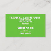 Prachtige groene lef Macro Landscaping Business Visitekaartje (Achterkant)