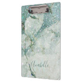 Prachtige Groene Marmer en Glitter Monogrammed Klembord (Links)