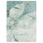 Prachtige Groene Marmer en Glitter Monogrammed Klembord (Achterkant)