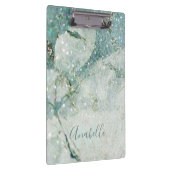 Prachtige Groene Marmer en Glitter Monogrammed Klembord (Rechts)