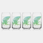 Prachtige Groene Mozaïek Draak Blikvorm Glas (Achterkant)