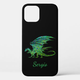 Prachtige Groene Mozaïek Draak Case-Mate iPhone Case