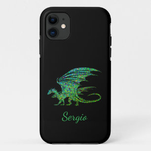 Prachtige Groene Mozaïek Draak Case-Mate iPhone Case