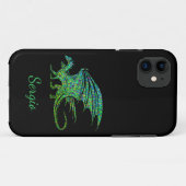 Prachtige Groene Mozaïek Draak Case-Mate iPhone Case (Achterkant (horizontaal))