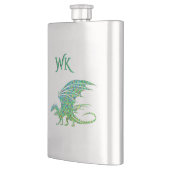 Prachtige Groene Mozaïek Draak Monogram Flacon (Links)