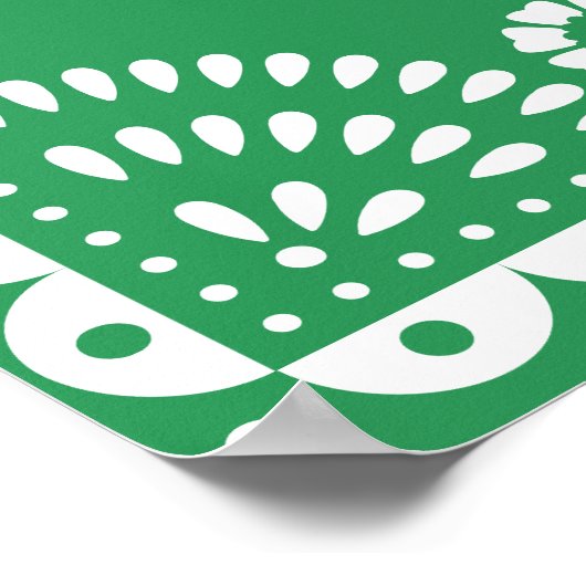 Prachtige groene papel Picado Weddenschap Welkom Poster (Hoek)