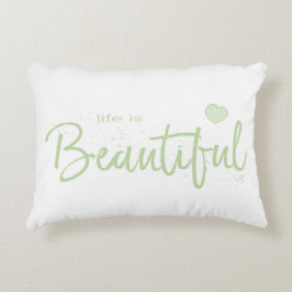 Prachtige groene tekst voor het leven decoratief kussen