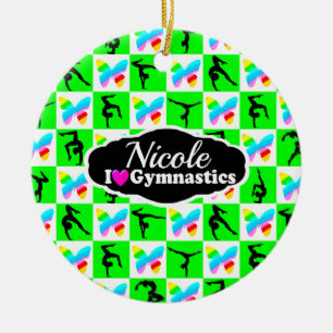 PRACHTIGE GROENE VLINDER GYMNAST ONTWERP KERAMISCH ORNAMENT
