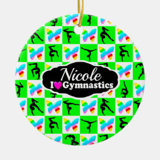 PRACHTIGE GROENE VLINDER GYMNAST ONTWERP KERAMISCH ORNAMENT