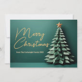 Prachtige groene vrolijke kerstboom op maat feestdagenkaart (Voorkant)