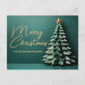 Prachtige groene vrolijke kerstboom op maat feestdagenkaart (Voorkant)