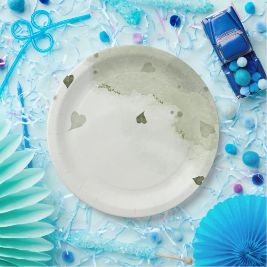prachtige groene waterverf papieren bordje (Feest)