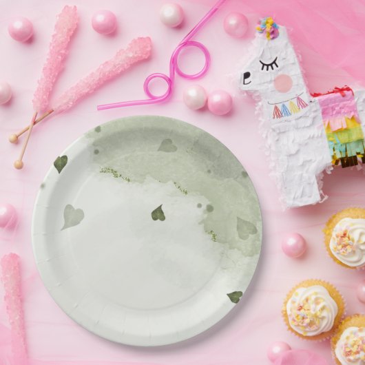 prachtige groene waterverf papieren bordje (Feest)