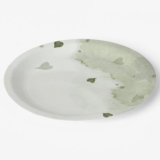 prachtige groene waterverf papieren bordje (Gekanteld)