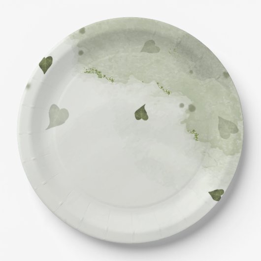 prachtige groene waterverf papieren bordje (Voorkant)