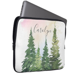 Prachtige groene waterverf & Rainbow Sunset Laptop Sleeve
