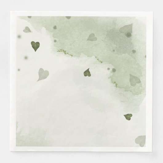 prachtige groene waterverf servet (Voorkant)