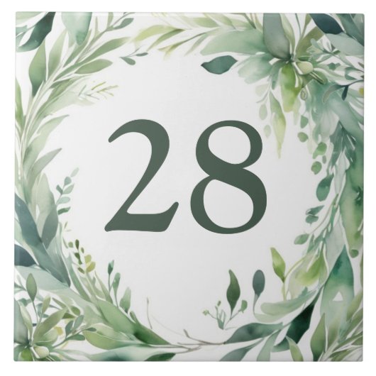 Prachtige Groenen Custom House Nummer Bord Sign Tegeltje (Voorkant)