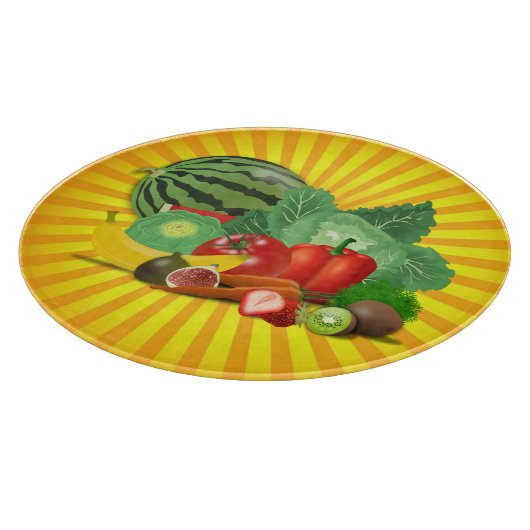 Prachtige groenten en zon snijplank (Hoek)