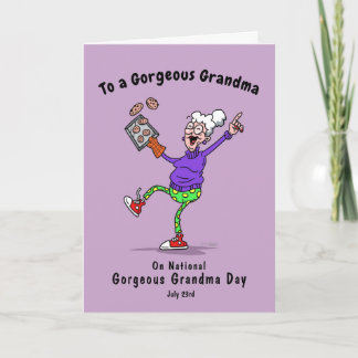 Prachtige grootmadag 23 juli Granny Baking Cookies Feestdagen Kaart