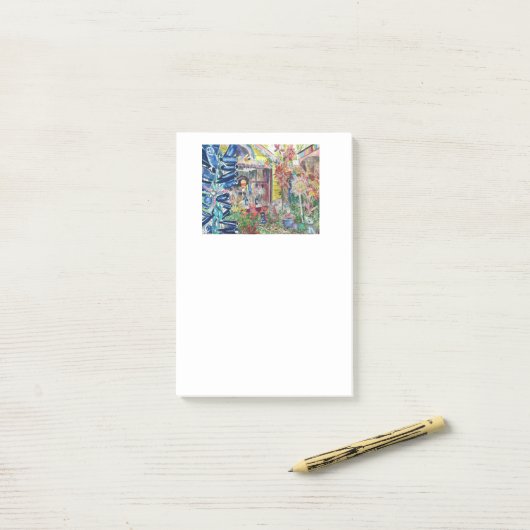 Prachtige grote Bowling House Painting Post Post-it® Notes (Op bureau)