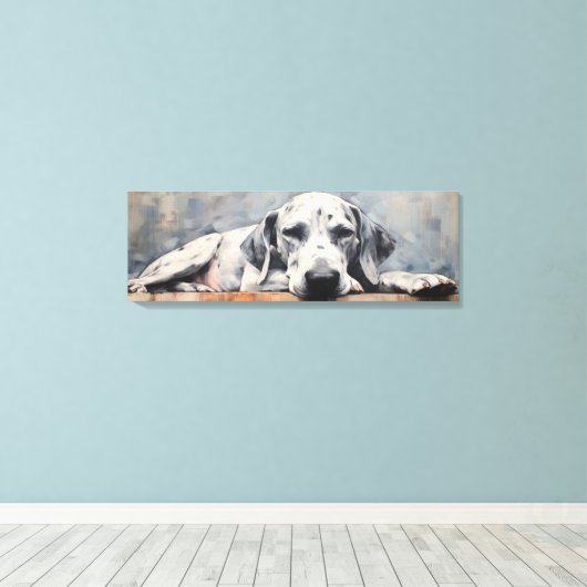 Prachtige Grote Deen Hond Canvas Afdruk (Insitu (Houten vloer))