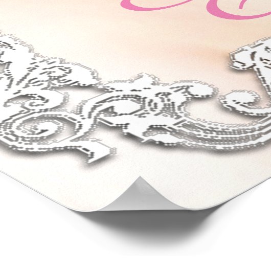 Prachtige grote foto-Poster met Script Border Poster (Hoek)