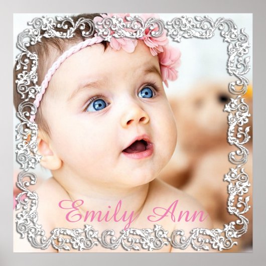 Prachtige grote foto-Poster met Script Border Poster (Voorkant)